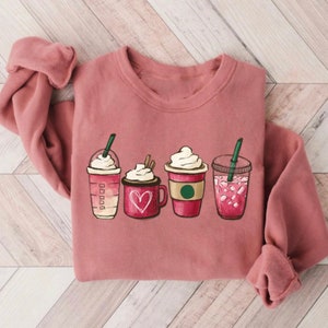 Valentine Coffee Heart Sweatshirt, Womens Cute Valentine Shirt, Cozy Love Sweatshirt, Women Valentine Sweater, Funny Valentine Gift for Her