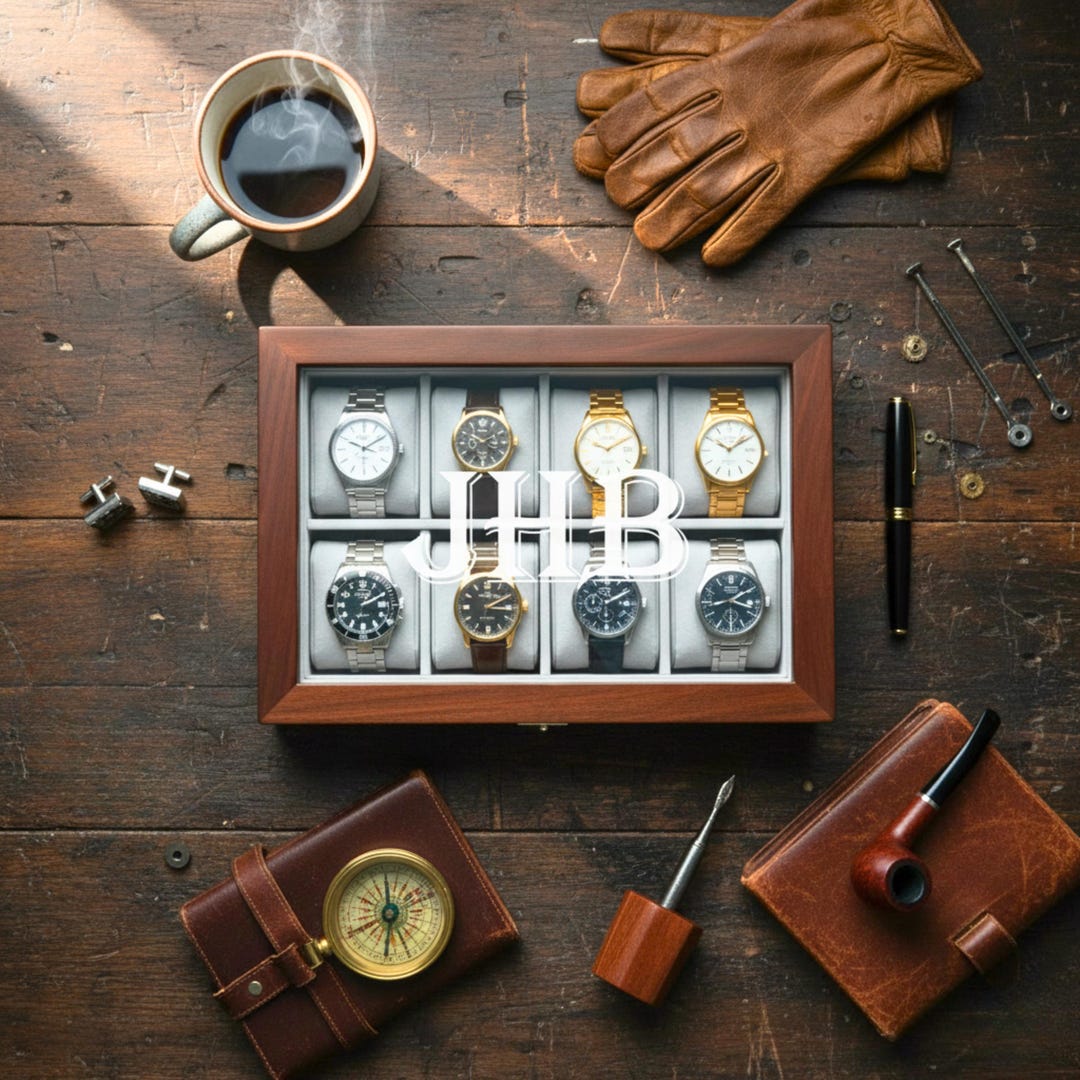Engraved Men's Watch Box - Personalized Anniversary Gift for Men ...