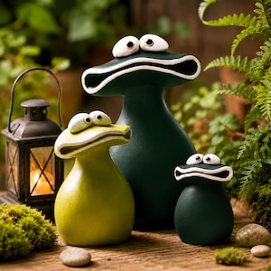 Figurka z żywicy Big Mouth Frog, zabawna ozdoba do doniczki, dekoracja ogrodu, ozdoba do terrarium, urocze zwierzątko na biurko, prezent w kształcie żaby