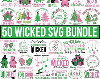 Wicked SVG PNG Bundle, Wicked Film svg, ich bin Wicked Veränderung für gute svg, Wicked rosa und grün svg, Wicked Vintage Emblem für Cricut