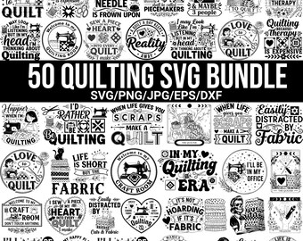Quilting SVG Designs Bundle, Quilting Svg, Sewing Svg, Craft Quotes, Quilt Svg, Skeleton Svg, Sewing Machine Svg, Cut For Cricut, Silhouette