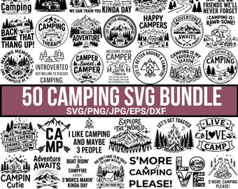 Camping Svg Bundle, Hiking Svg, Camper Svg, Camper Life Svg, Adventure Svg, Campfire Svg, Camping Caravan Svg, Outdoor Adventure For Cricut