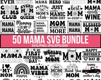 Mom SVG Bundle, Mother's Day Svg, Retro Mama Life Designs, Cool Mom Svg, Mom Life Svg, Boy Mom Svg, Girl Mom Svg, Mama Quotes, For Cricut