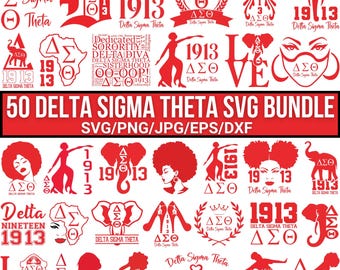 Delta Sigma Theta Svg Bundle, Greek Sorority Svg, Greek Letters Svg, Sigma Theta PNG, Dst Logo Svg, Delta 1913, 1913 AEO Clipart, For Cricut