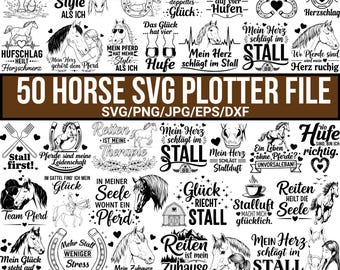 Horse Plotter File SVG Bundle, Pferde Svg, Rodeo PNG, Running Horse Svg, Horses Svg, Horse Shirt Svg, German Svg, Horseshoe Svg, For Cricut