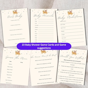 Baby Shower Games Bundle, monkey and tiger theme, printables