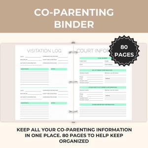 coparenting binder, child custody binder, shared custody planner, Parenting plan example, Printable Custody Templates, High Conflict Custody