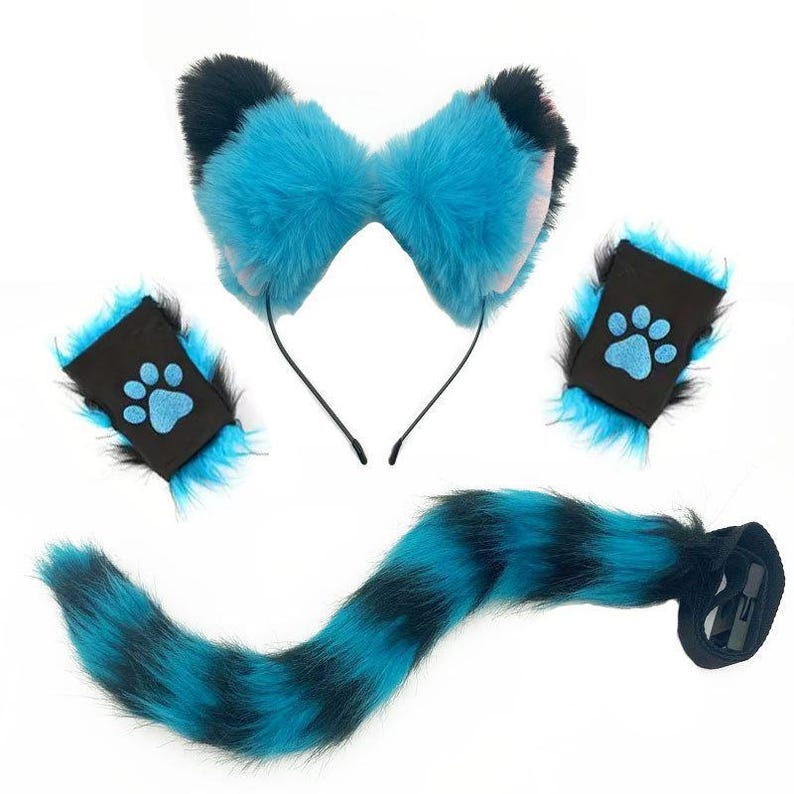 Smiffys Kit chat noir, Tour de cou en cuir et longue queue en peluche avec cloche Halloween