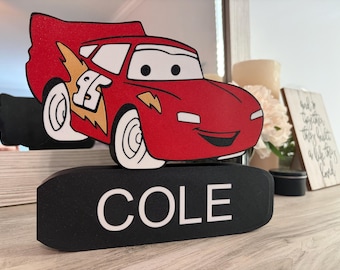 Aanpasbare Lightning McQueen-naamborden