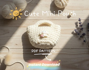 Mini Pouch Crochet Pattern PDF, Easy Beginner Crochet Bag Charm Tutorial,  Instant Download