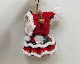 Weihnachtliches Rentier Outfit Häkelanleitung PDF - Kleiderset für 17 cm großen Hasen Plüschi | Amigurumi Outfit