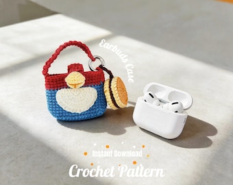 Patroon pdf-hoesje gehaakt oordopjes | Amigurumi-oortelefoonhouder | Klein zakje met bedel