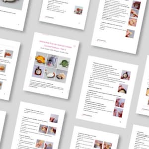 Interactive Pop-Up Animal Coaster Crochet Pattern PDF pages displayed in stacked mockup layout, featuring step-by-step tutorial photos, written US terms instructions, and cute animal coaster designs.