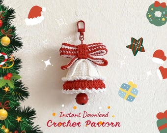 Christmas Bell Ornament Crochet Pattern – Hanging Decoration PDF, Easy Amigurumi Pattern, Instant Download