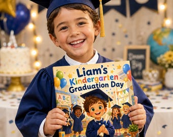 Libro infantil personalizado para la graduación de preescolar para niños / Libro de cuentos personalizado con nombre y foto / Regalo de recuerdo para el nieto