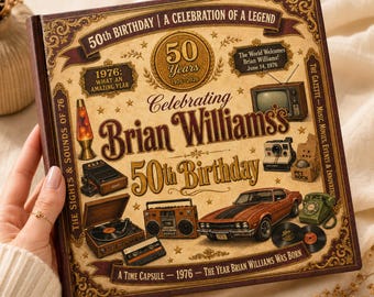 Personalized Birthday Memory Book Gift about the Year They Were Born - 30th 40th 50th 60th 70th 80th 90th Custom Birthday Gift for Him & Her