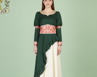 Handmade Medieval Renaissance Dress,Elven Cottagecore Dress, Witchcore Outfit,Viking Renaissance Gown, Fantasy LARP & Cosplay Costume
