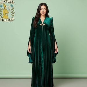 green velvet witch dress Get Green Velvet gothic dress plus size- Wonderlandbylilia Size 0 / Green