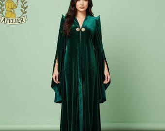 Mittelalterliches Samtkleid|Handgefertigtes Gothic Hexen Kleid|Elfenkostüm|Elfenkostüm|Handgemachtes Gothic Hexenkleid|Elfenkostüm|Zauberin Outfit