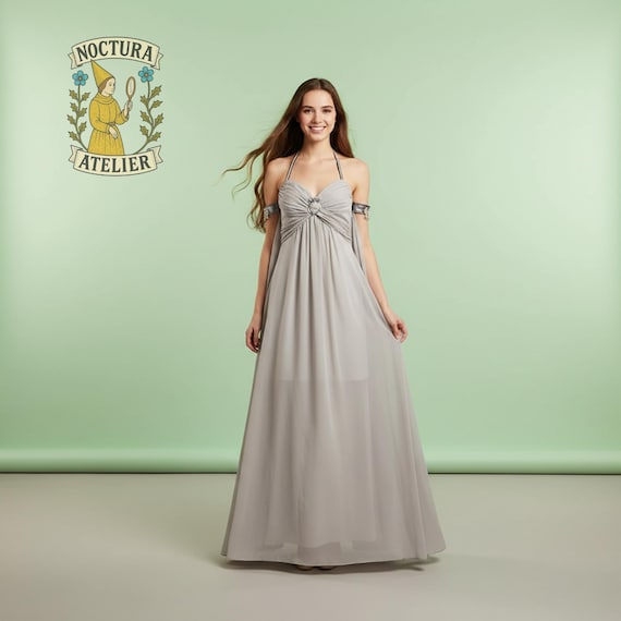 Fantasy Queen Grey Dress – Ethereal Medieval Gown, Dragon Queen Inspired Costume, Elven Style Long Dress, Renaissance Fantasy Outfit