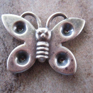 Settings Lot of 4, Antiqued silver-plated steel, 25x18mm single-sided butterfly JD122 image 2