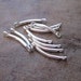 10 Links,silver-plated brass, 11x2mm curved flat end bar. . - JD213
