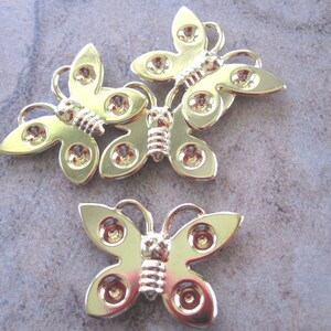 Settings - Lot of 4, Gold-plated steel, 25x18mm single-sided butterfly - JD121