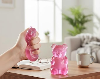 Gummy Bear Squishy Ball for Adults – Cute Desk Fidget Toy, Stress Relief & Calming Fun