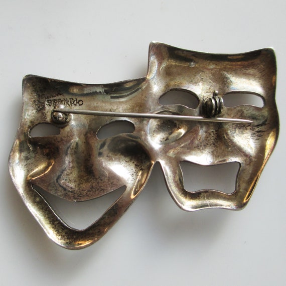 Sterling Theater Mask Pin Comedy and Tragedy - image 2