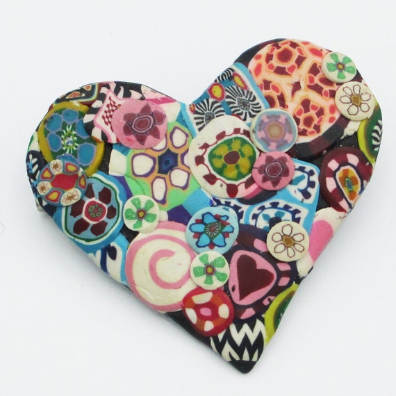 Boho Heart made with polymer clay - image 1