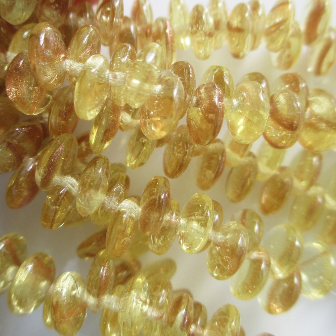 Pale Yellow Czech Glass Lentil Beads Etsy