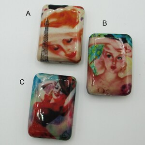 Prisolla Lady Decoupage Bead - One Bead