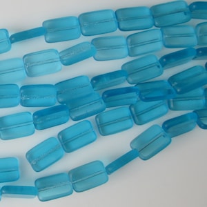 Czech Blue Rectangle Beads - Czech Blue Lozenge Beads - Czech Beads - Blue Beads -  - 8x12 mm