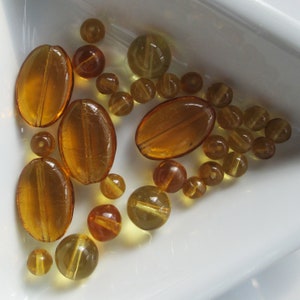 Beautiful Honey Yellow Glass Beads &quot;Kit&quot; - Perfect for a few quick earrings!