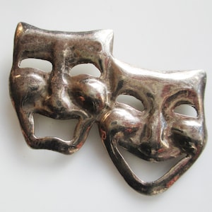 Spilla con maschera teatrale Sterling Commedia e Tragedia