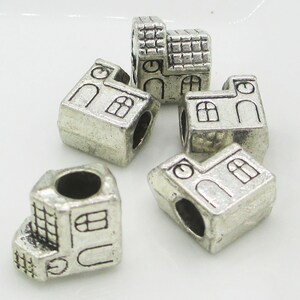 Metal House Big Hole Beads - Five