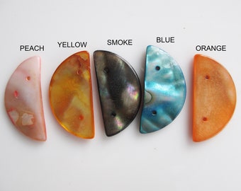 Mother of Pearl Half Moon Pendants, MOP Pendants, Multi-Colored MOP