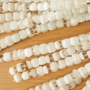 Czech White and Clear Glass Cube Beads Little Cutie Cubes!