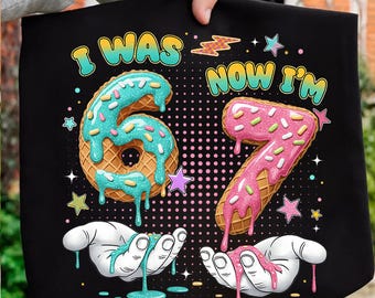 7th Birthday I was 6 Now Im 7 Ice Cream Drip Six Seven Bruh Png, 7th Birthday Png, 67 Ice Cream Drip , I Was 6 Now I’m 7, Six Seven Bruh Png