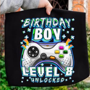 8 Geburtstag Junge Level 8 Gamer 8 Jahre Videospiel Party Png, Level 8 Png entsperrt, Gamer Png, Entsperrt Png, 8. Geburtstag Png, Instant Download
