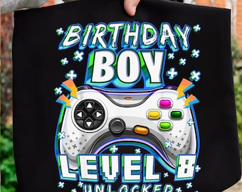 Fiesta de videojuegos de nivel 8 para niño de 8 años (PNG), nivel 8 desbloqueado (PNG), jugador (PNG), desbloqueado (PNG), octavo cumpleaños (PNG), descarga instantánea