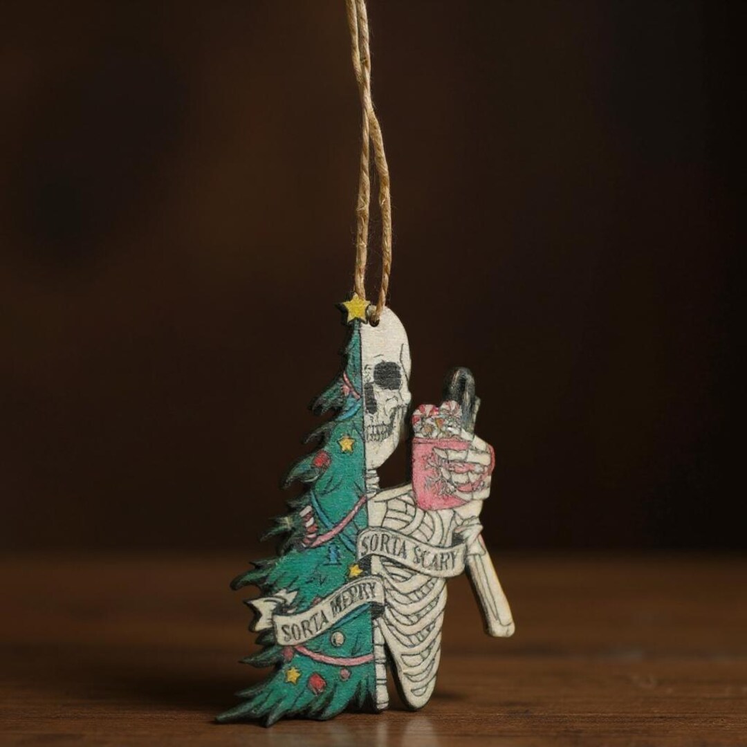 Sorta Merry Sorta Scary Skeleton Christmas Tree Ornament – Funny Spooky ...