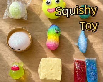 Cute Squishy Toy, Sausage Mouth Bunny Peanut Squishy Blind Box, Random Food & Animal Theme Slow Rising Sensory Fidget Toy, Stress Relief