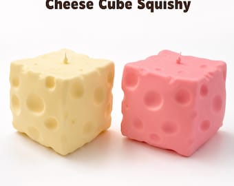 Cheese Block Squishy Toy Soft Slow Rising Stress Relief Fidget Toy Available Kawaii Squeeze Toy for Kids, Adults Desk Anxiety Relief Gift