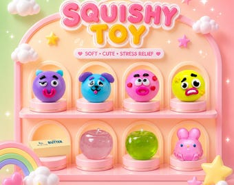 2PCS Squishy Blind Box, Equal Chance, Includes Dog Face, Butter Stick & More, TPR, ADHD-Friendly, Gift for All – Birthday, Xmas, Valentine's