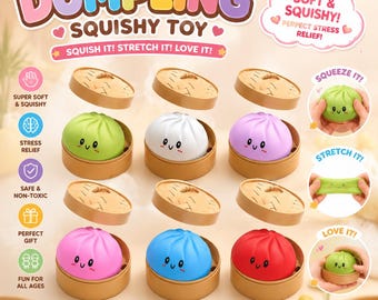 Flour Bun Squishy Toy Soft Rising Steamed Bun Stress Relief Fidget Toy Cute Kawaii Squeeze Toy for Kids, Adults Desk Anxiety Relief Gift