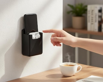 Soporte clásico de pared para control remoto: caja de almacenamiento autoadhesiva para TV, aire acondicionado, consolas de juegos y organización multiusos del hogar.