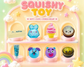 2PC Mystery Squishy Blind Box Cute Slow Rising Stress Relief Toys Kawaii Fidget Sensory Squishy Surprise Box ASMR Squishy Collection Gift