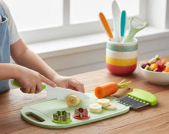 9-Piece Kids Kitchen Knife Set – Real Cooking Tools for Children, Safe Functional Toddler Chef Kit | Hands-On Learning Gift for Ages 3–12