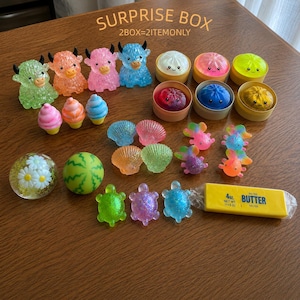 2-Piece Squishy Blind Box – Random Soft Stress Relief Fidget Toys Equal Chance Surprise Gift Set